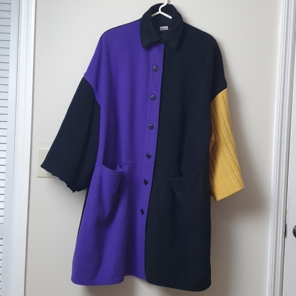Vintage Rare Mondrian Colorblock Blended Wool Oversized Jacket